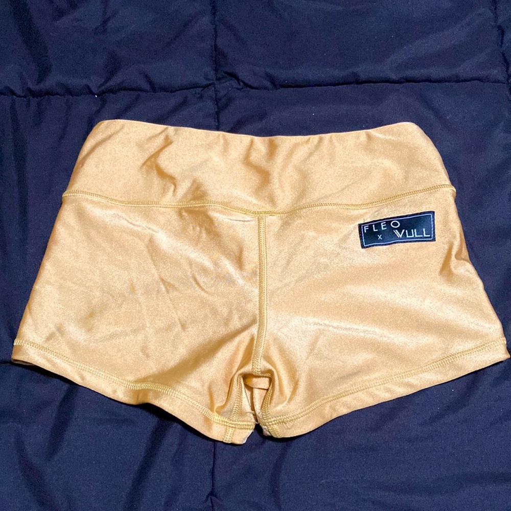 Fleo Women's Athletic Shorts - Metallic Gold